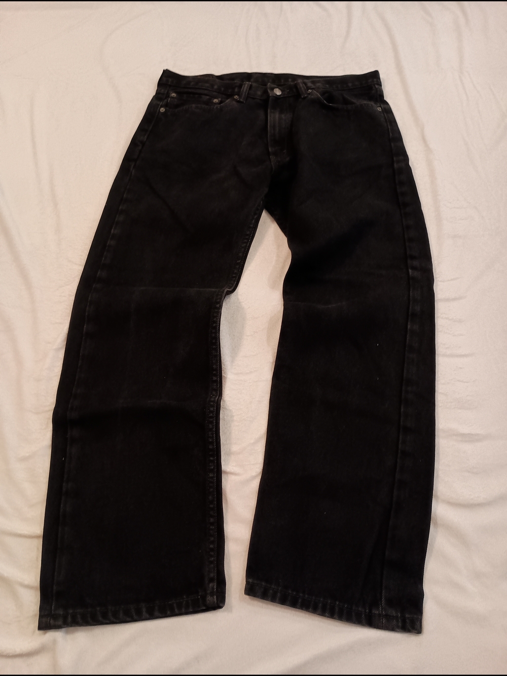 Levi's 505 Straight Leg Selvage Jeans Men's Size 36 Black Wash